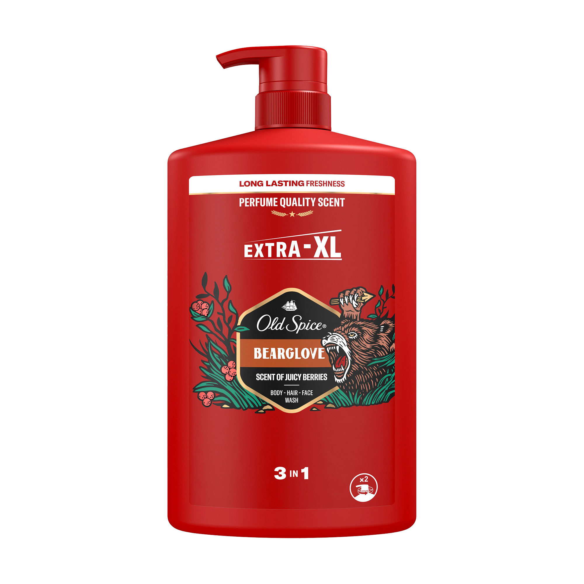 Чоловічий гель-шампунь для душу 3 в 1 Old Spice Bearglove, 1 л